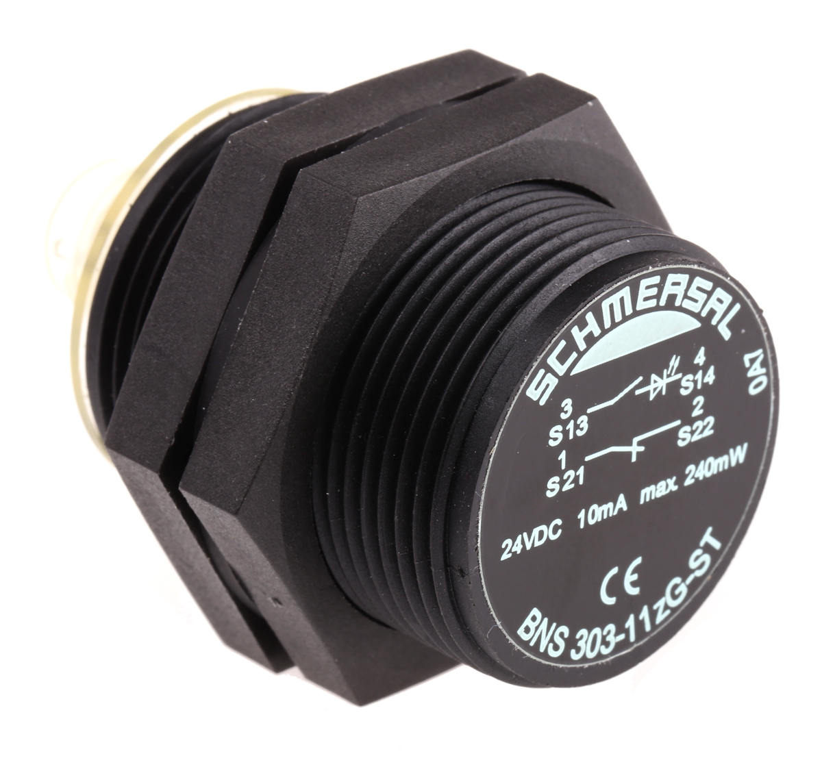 Schmersal BNS303 Series Magnetic Safety Switch, 24V dc, Plastic Housing, NO/NC, M12