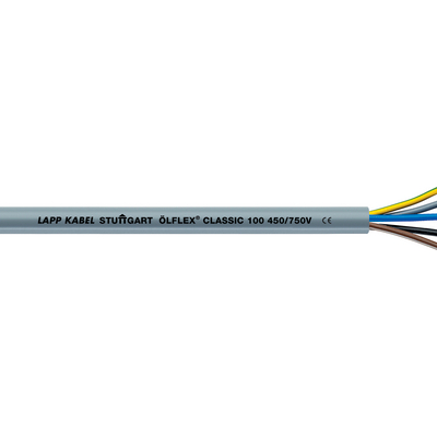 Lapp ÖLFLEX CLASSIC 100 Control Cable, 5 Cores, 2.5 mm² CSA 13 AWG, Unscreened, 50 m, Grey Polyvinyl Chloride Sheath