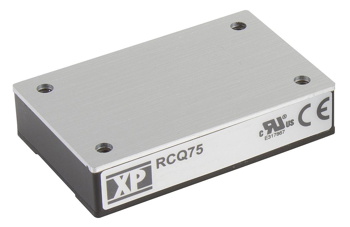 XP Power RCQ75 DC-DC Converter, 12V dc/ 6.25A Output, 43 → 101 V dc Input, 75W, Through Hole, +105°C Max Temp