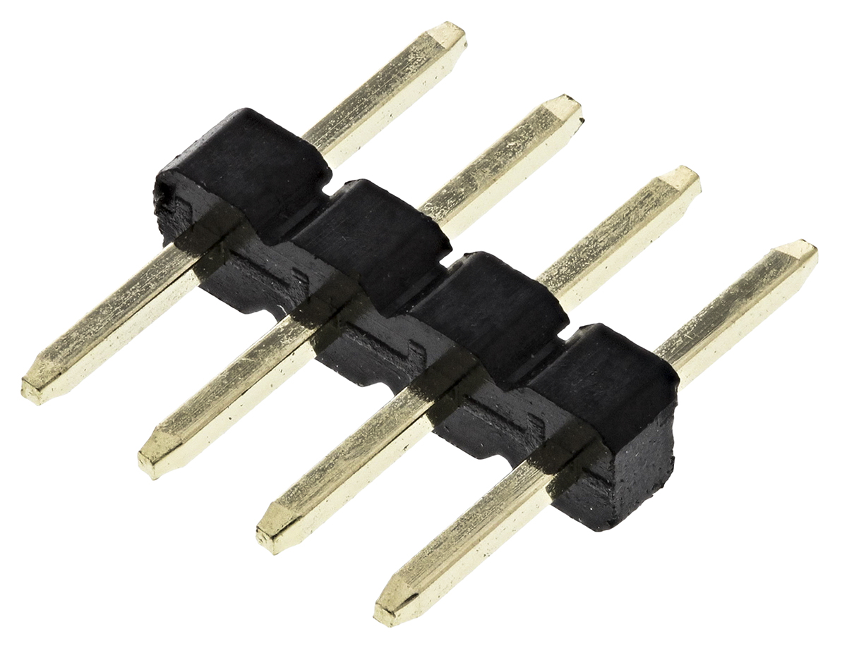 HARWIN M22 Series Straight Through Hole Pin Header, 4 Contact(s), 2 mm Pitch, 1 Row, Unshrouded