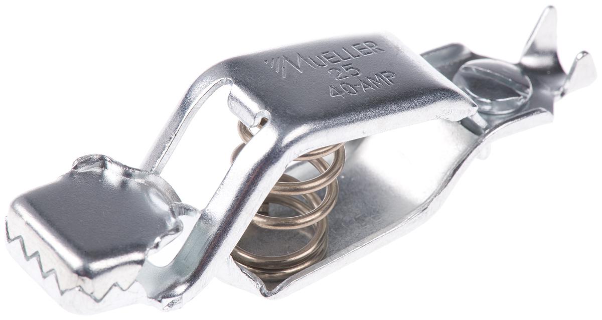 Mueller Electric Crocodile Clip, Zinc-Plated Steel Contact, 40A