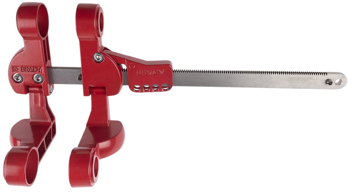 Brady Red 4-Lock Aluminium, Steel Gate Valve Lockout, 7.00mm Shackle, 355mm Attachment