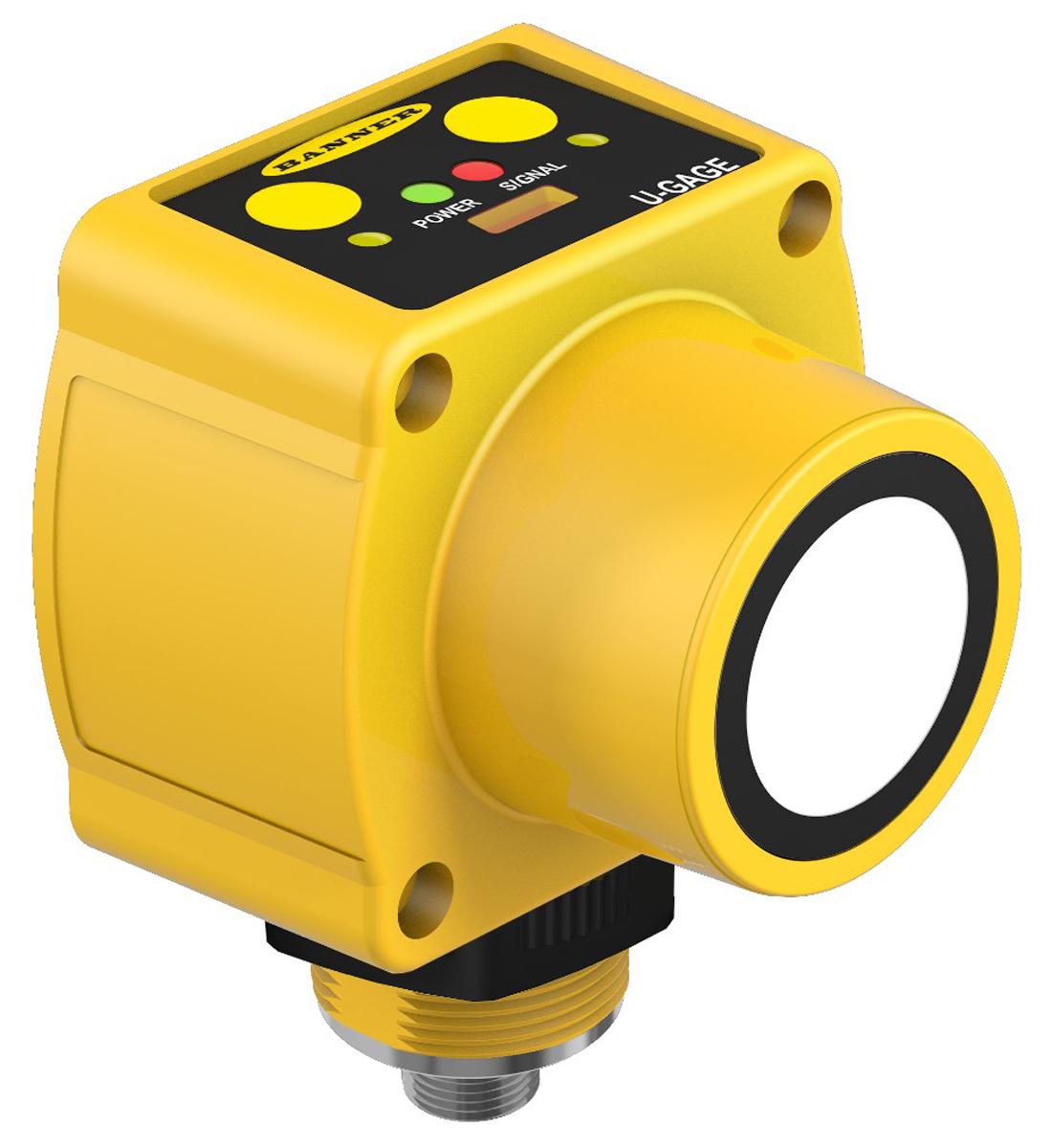 Banner Ultrasonic Block Proximity Sensor, M12, 8 m Detection 0-10 V/4-20 mA, 10 → 30 V dc