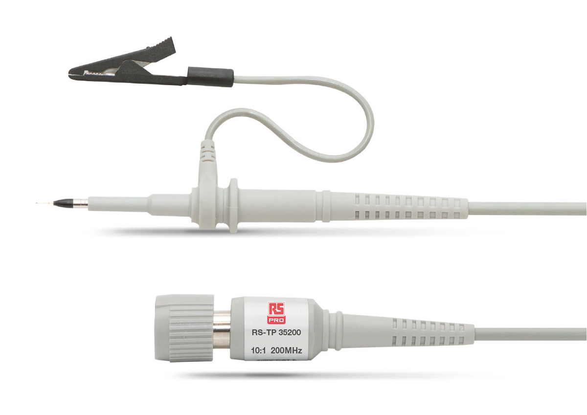 RS PRO Oscilloscope Probe, Voltage Type, 200MHz, 10:1, BNC Connector