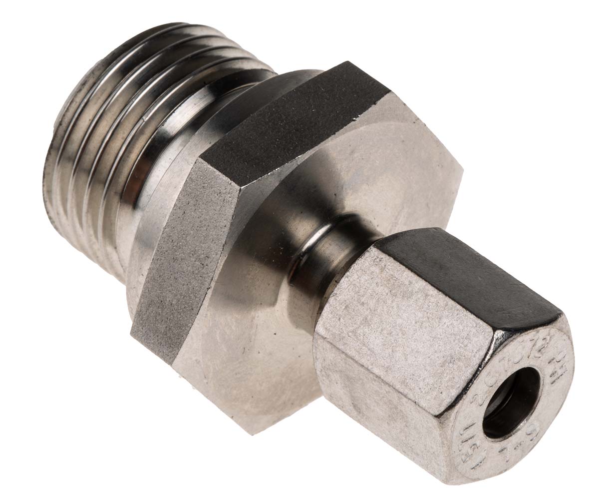 RS PRO 1/2 BSP Thermocouple Compression Fitting for Use with Thermocouple, 6mm Probe, RoHS Compliant Standard