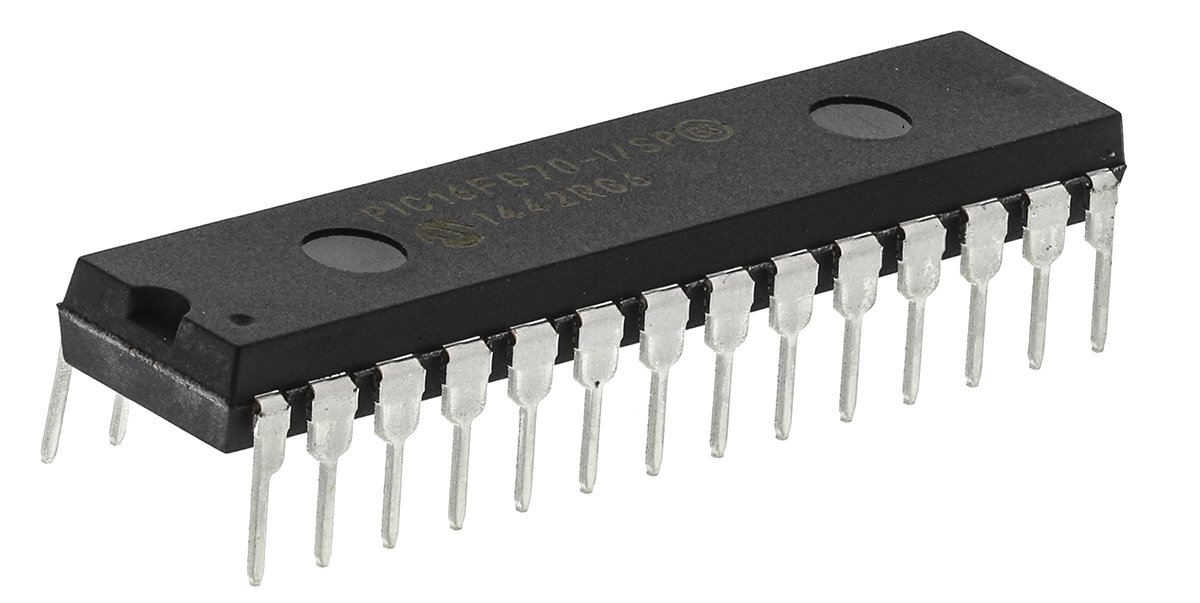 Microchip, 8 bit PIC, PIC16F870 Microcontroller, 20 MHz, 3.5kB FLASH, 28-Pin SPDIP