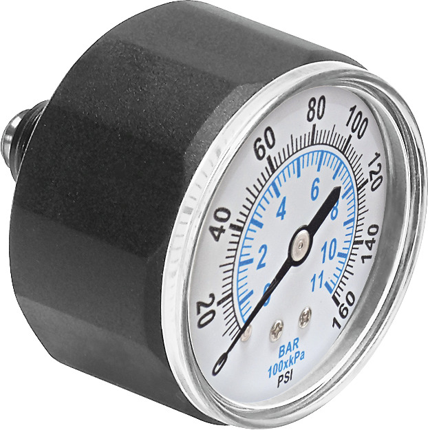 Festo M5 Analogue Pressure Gauge 11bar Inline 27mm Outside Diameter