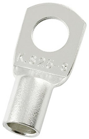 RS PRO Uninsulated Ring Terminal, M8 Stud Size, 25mm² to 25mm² Wire Size