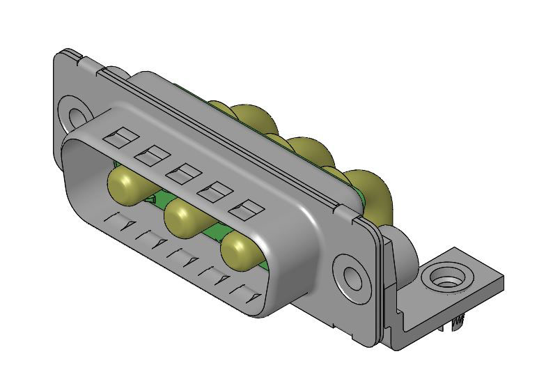 FCT from Molex 173107 3 Way Right Angle D-sub Connector Socket, 6.86mm Pitch, with 4-40 Screw Locks