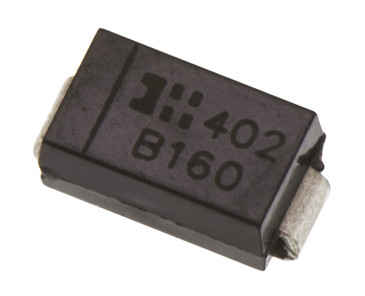 DiodesZetex 60 V 1 A Diode Schottky 2-Pin DO-214AC B160-13-F