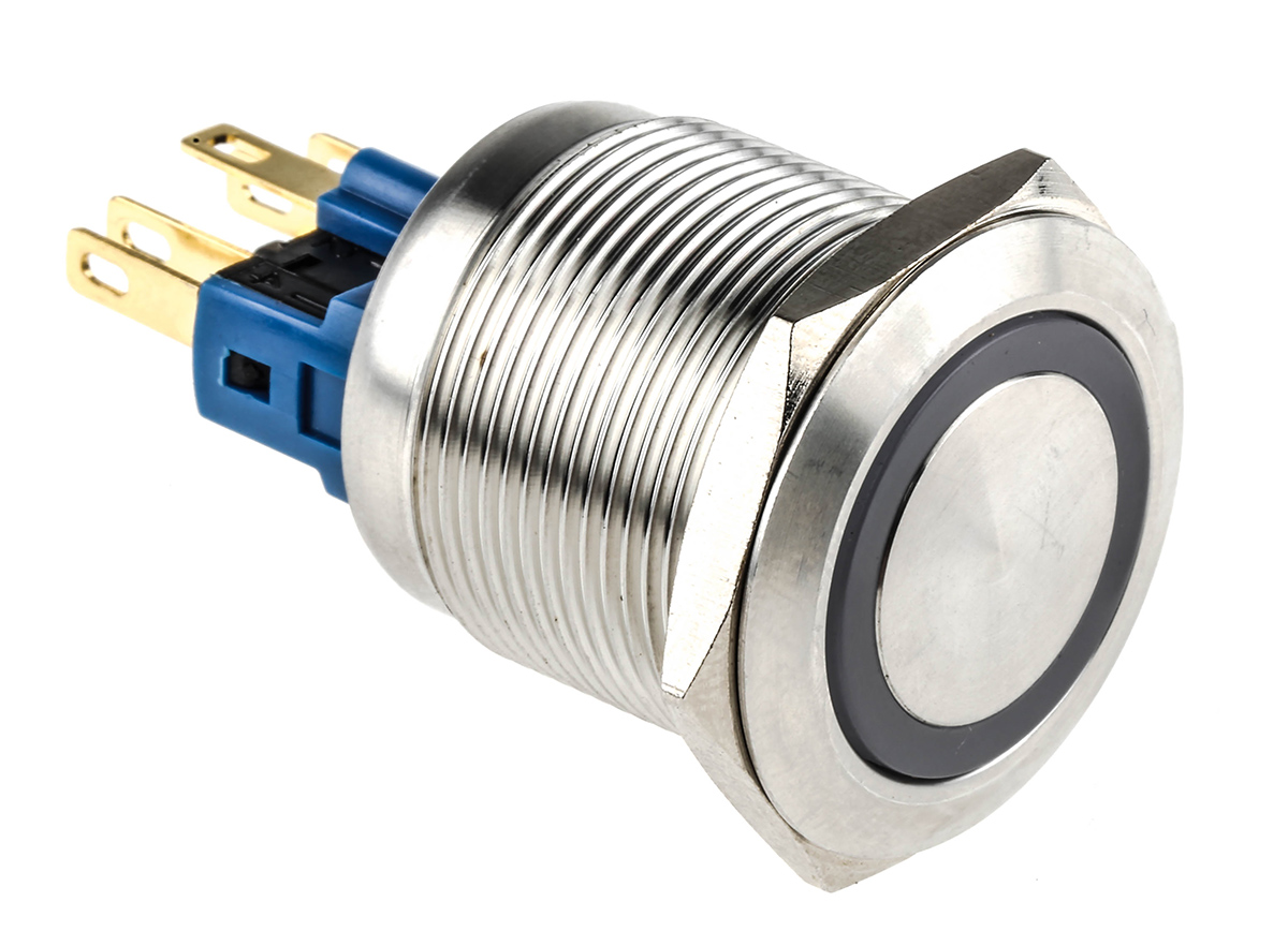 RS PRO Illuminated Push Button Switch, Latching, Panel Mount, 22mm Cutout, SPDT, Green LED, 24V, IP65, IP67