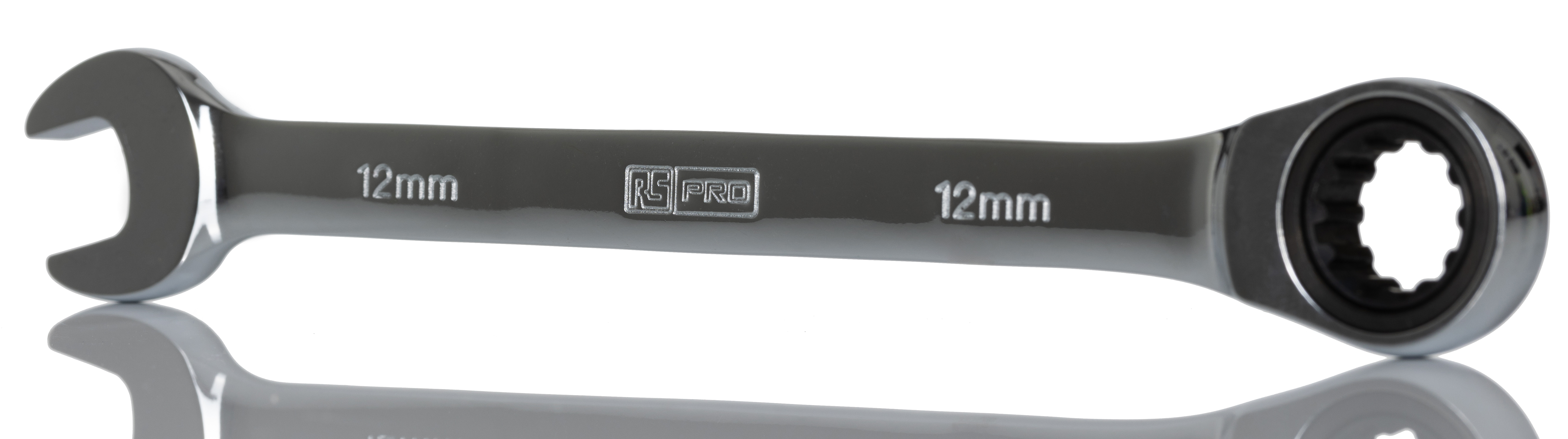 RS PRO Ratchet Spanner, 12mm, Metric, Double Ended