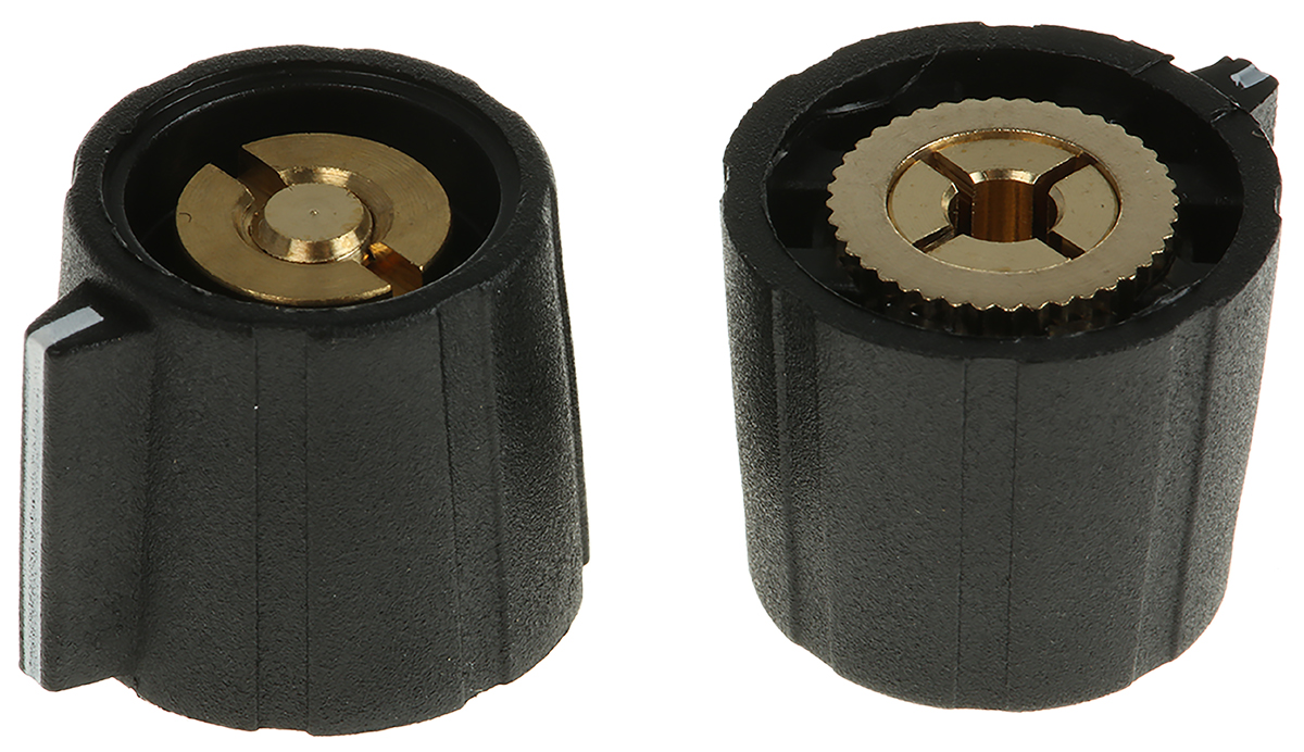 Sifam 15.5mm Black Potentiometer Knob for 3.2mm Shaft Splined, SP151 125 BLACK