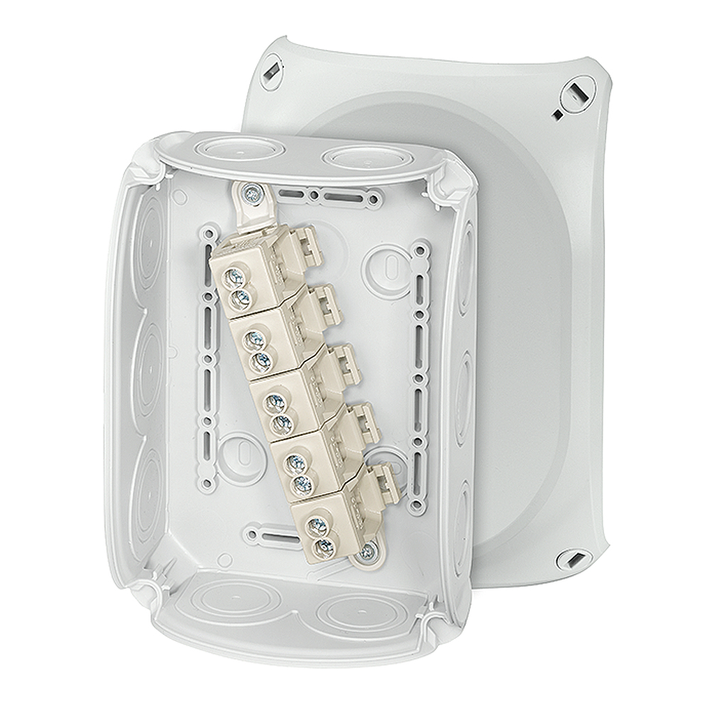 HENSEL DK Series Grey Polypropylene Terminal Box, IP66, 5 Terminals, 77 x 180 x 130mm