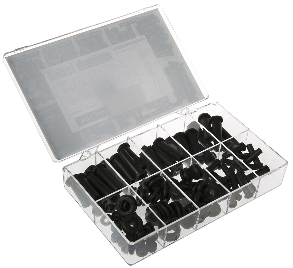 HellermannTyton Black PVC Cable Grommet Kit 639-60000 HOT Kit-PVC-FR-BK