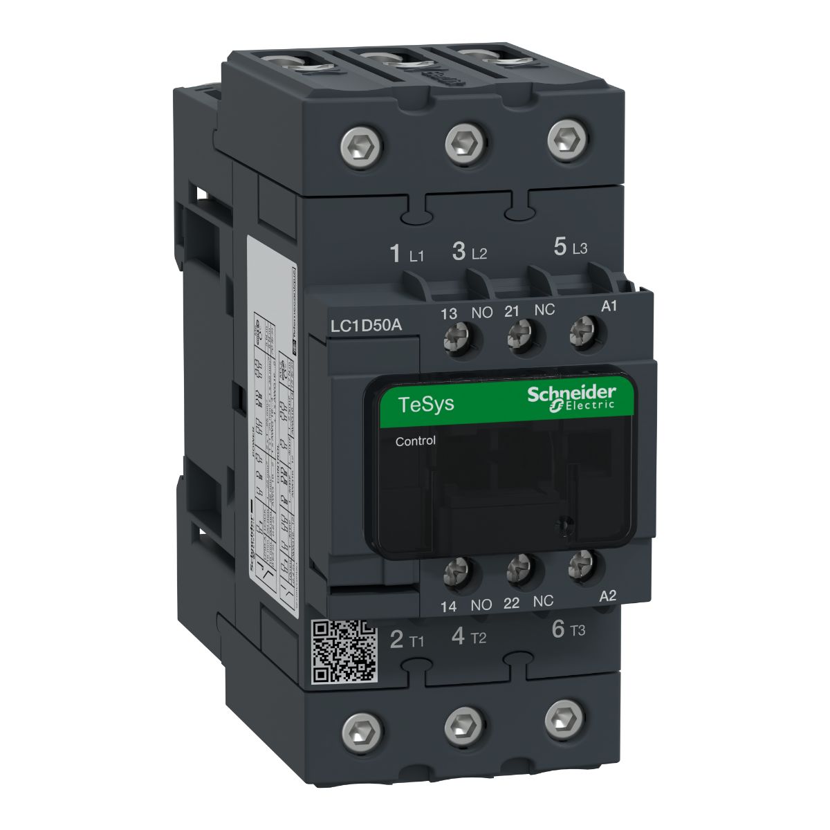 Schneider Electric TeSys D LC1D Contactor, 127 V Coil, 3-Pole, 50 A, 33 kW, 1 NO + 1 NC
