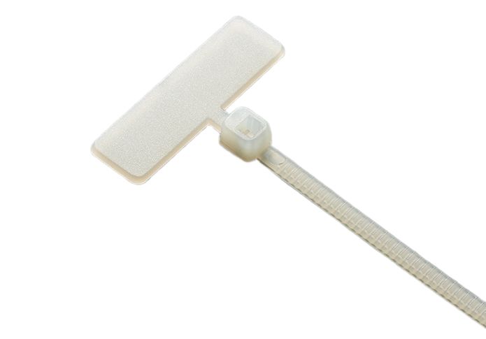 RS PRO Cable Ties, 111mm x 2.6mm, Natural Nylon, Pk-100