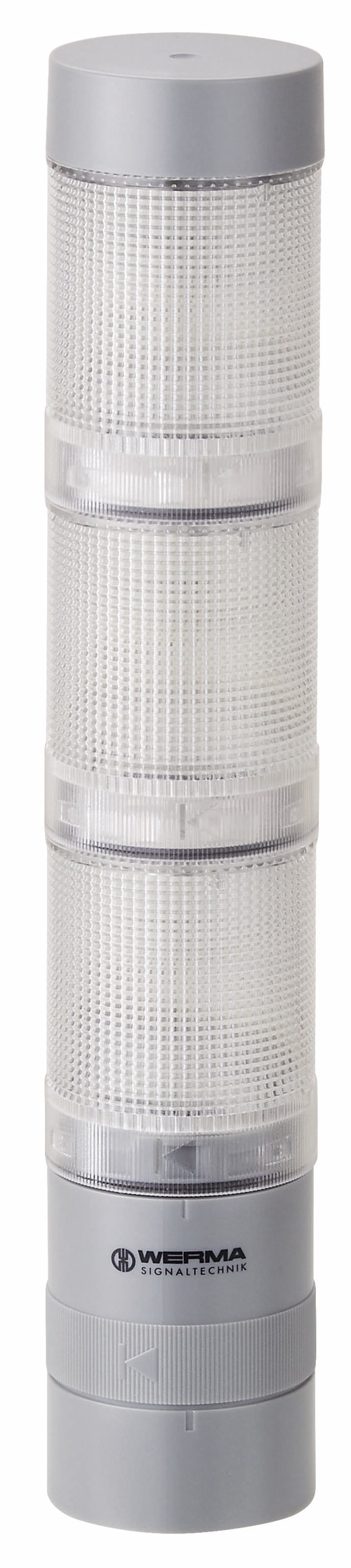 Werma KombiSIGN 40 Series Clear Signal Tower, 3 Lights, 24 V, Base Mount, Wall Mount