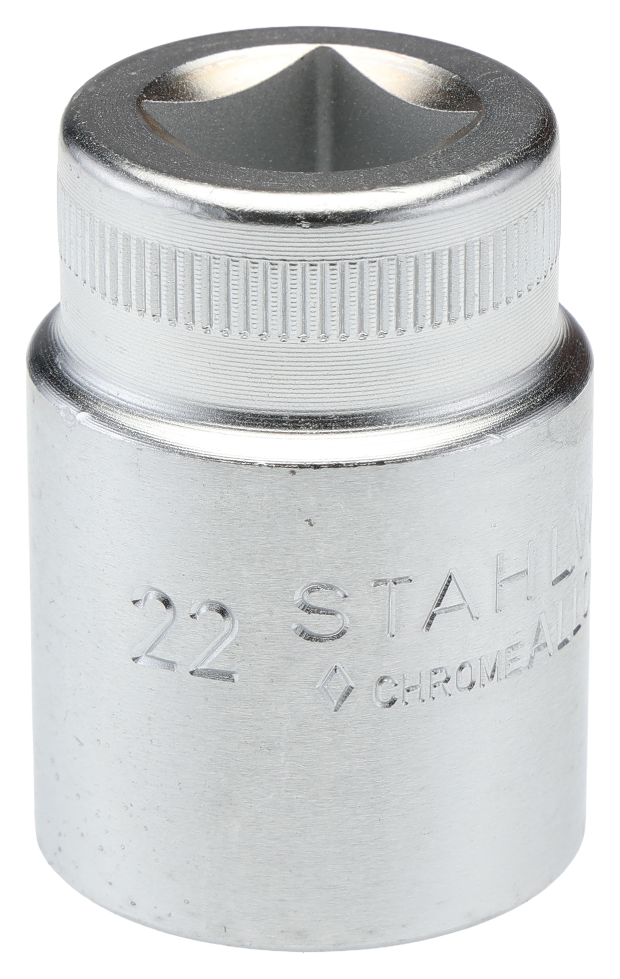 STAHLWILLE 1/2 in Drive 22mm Standard Socket, 12 point, 42 mm Overall Length