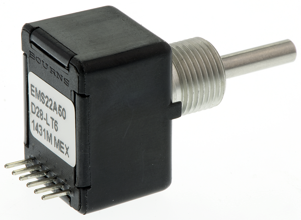 Bourns 1024 (Position) Pulse Absolute Mechanical Rotary Encoder with a 3.17 mm Plain Shaft (Not Indexed), Through Hole
