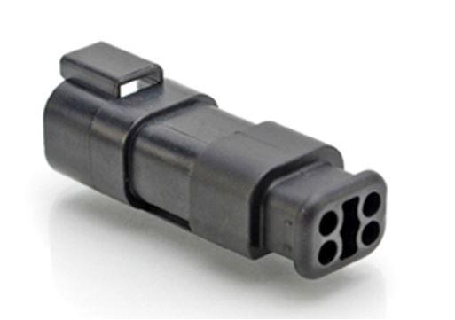 Amphenol Industrial, AT Cable connector Plug 4 Way, Crimp Termination AT04-4P-SR02BLK
