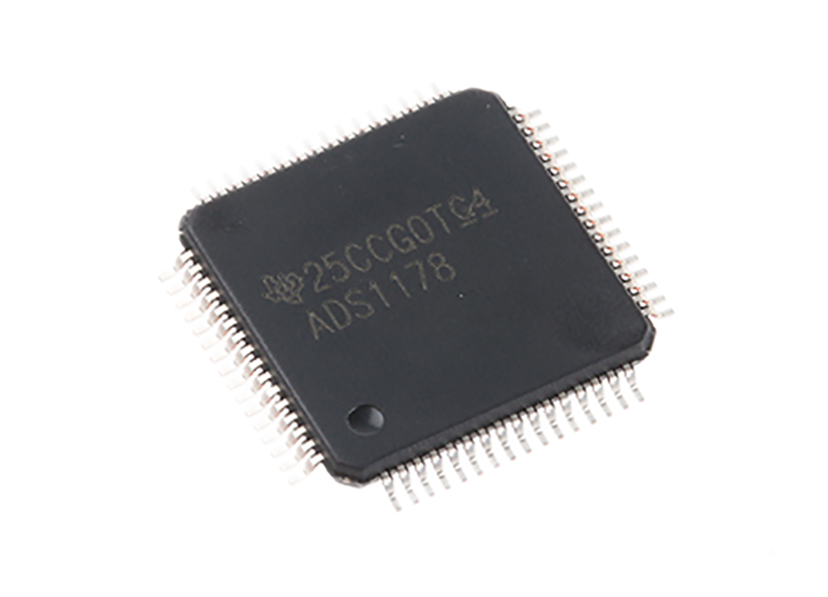Texas Instruments, Octal 16-bit- ADC 52ksps, 64-Pin HTQFP