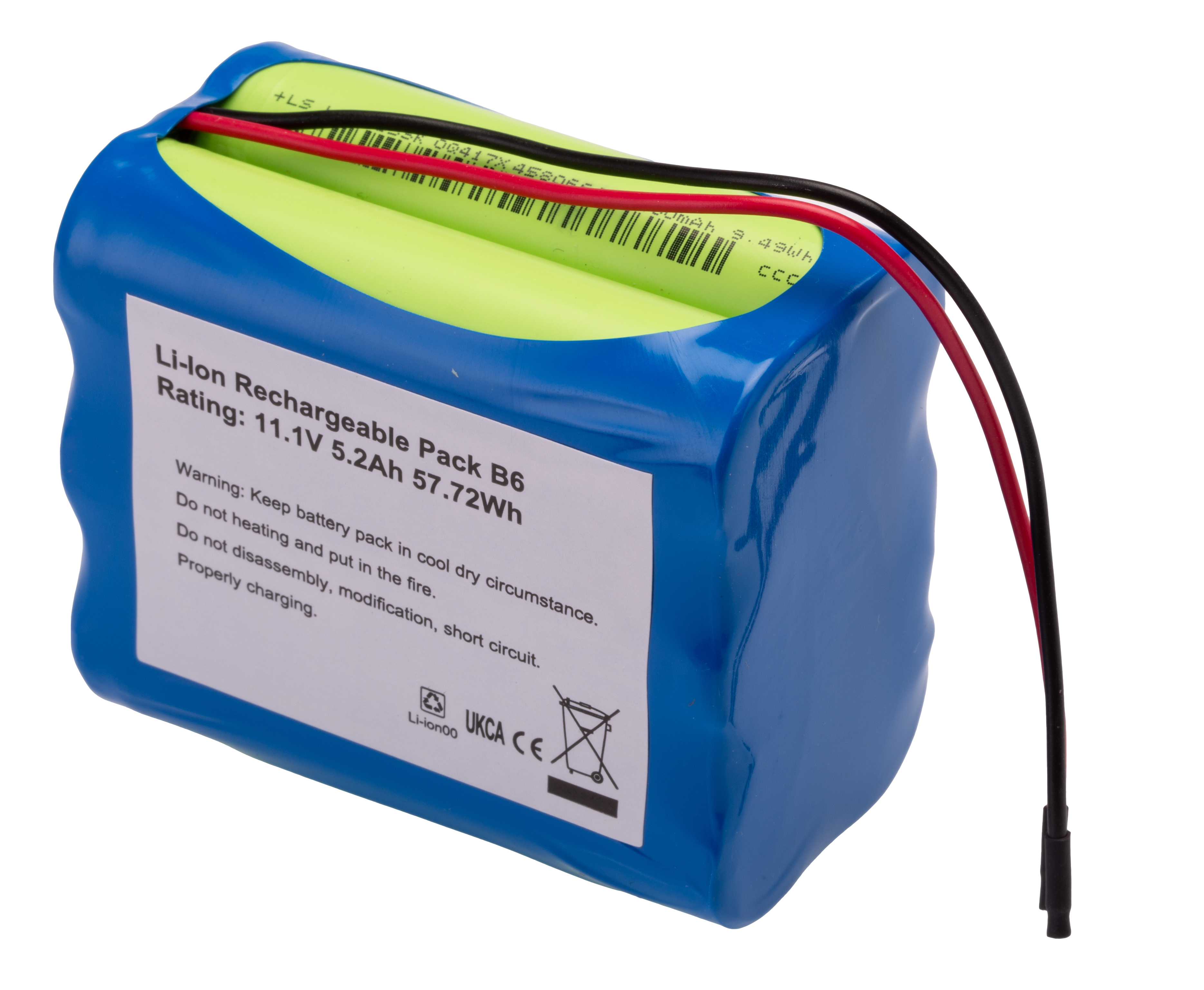 RS PRO 11.1V Lithium-Ion Rechargeable Battery Pack, 5.2Ah - Pack of 1