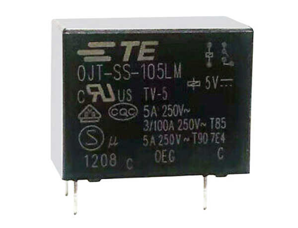 TE Connectivity PCB Mount Power Relay, 5V dc Coil, 5A Switching Current, SPST