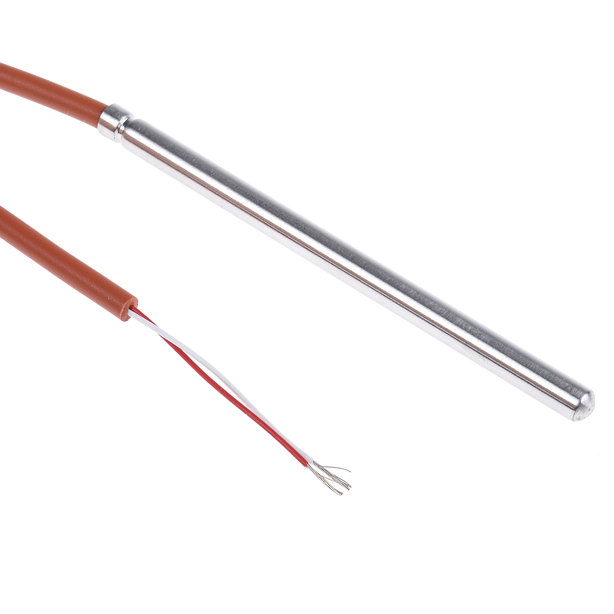 Correge PT100 RTD Sensor, 6mm Dia, 100mm Long, 2 Wire, Probe, Classe A +200°C Max