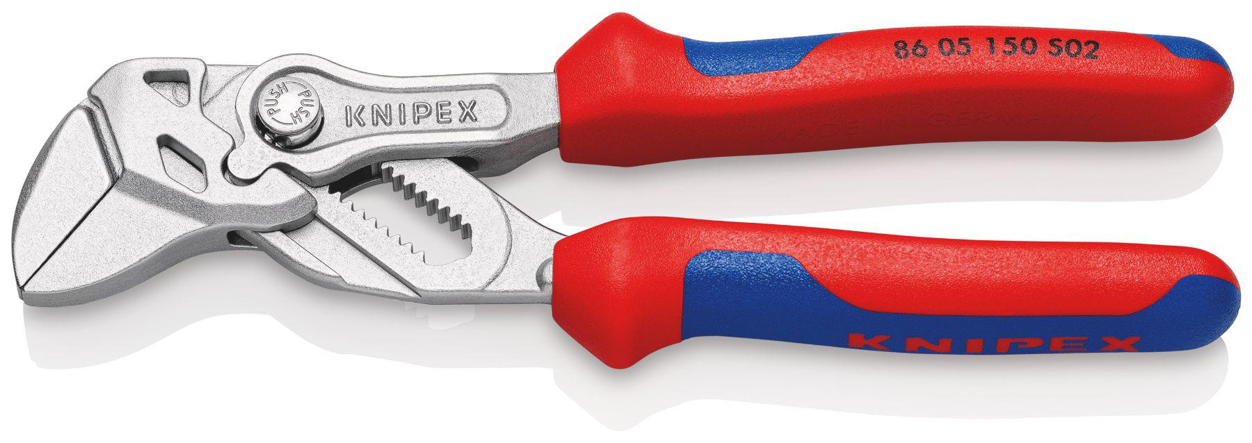 Knipex Pliers wrench, 165 mm Overall, Angled, Bent, Flat, Straight Tip