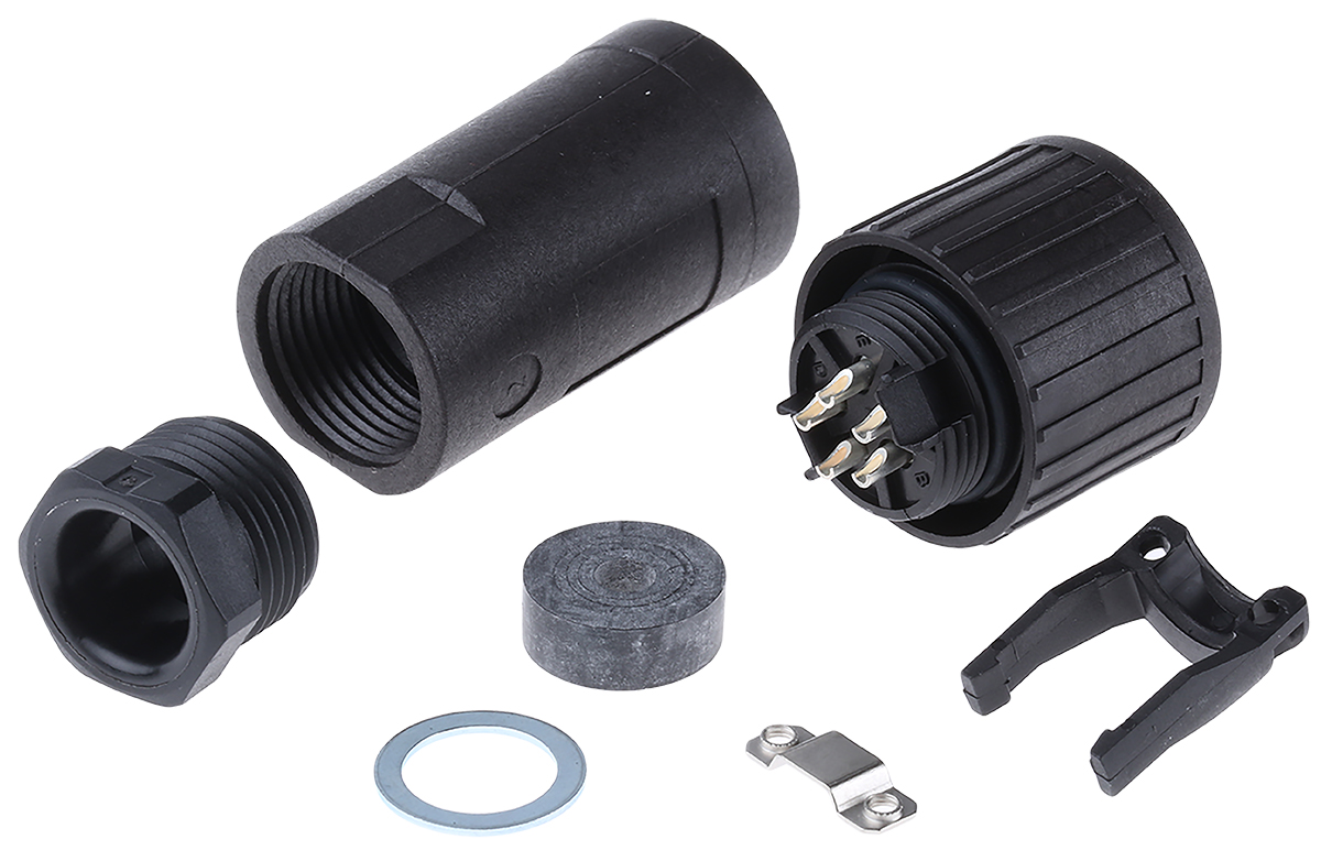 Hirschmann 5 Way Cable Mount MIL Spec Circular Connector Receptacle, Socket Contacts,Shell Size 14, Screw Coupling,