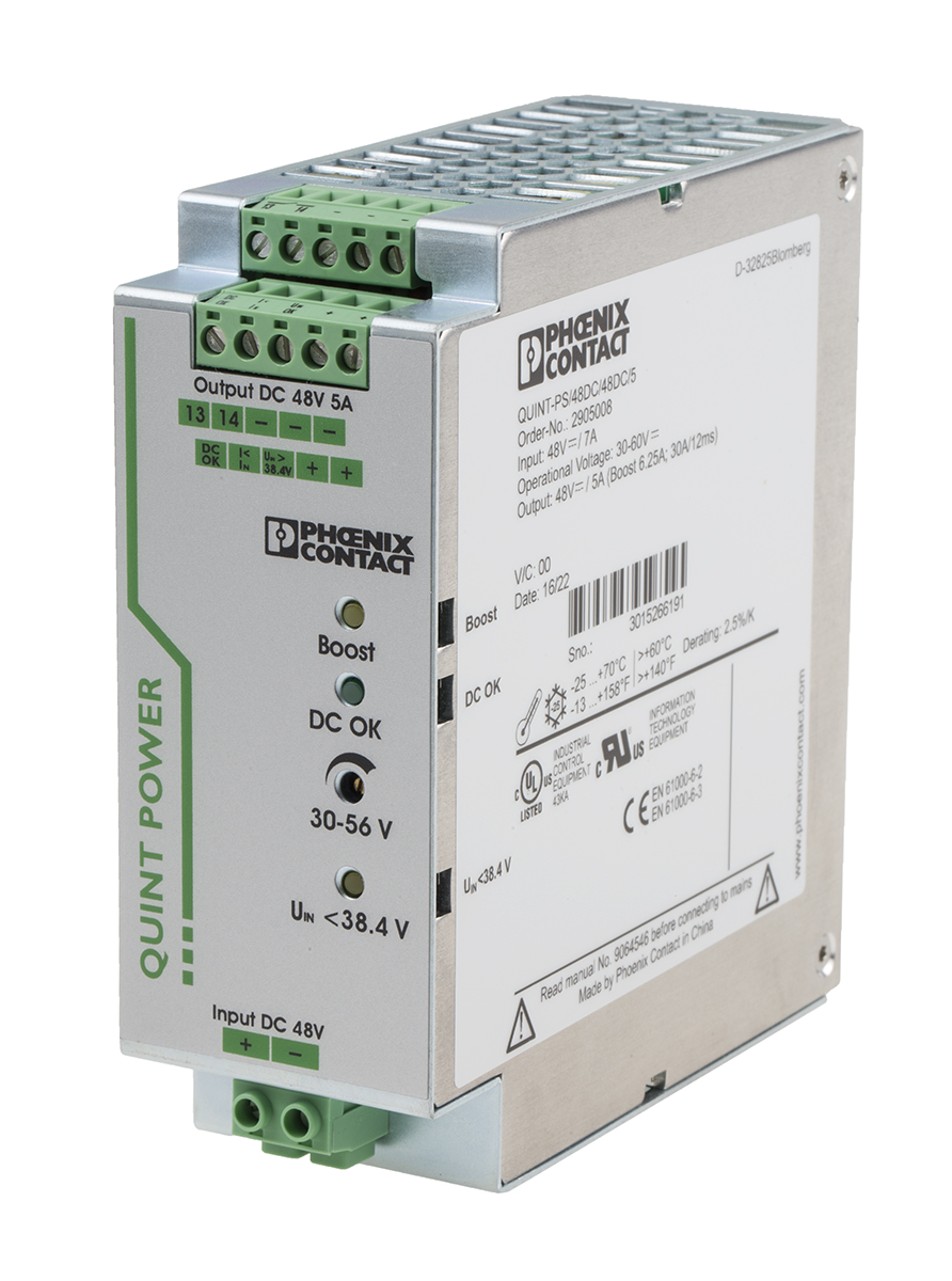 Phoenix Contact QUINT-PS/48DC/48DC/5 DC-DC Converter, 30 → 56V dc/ 5A Output, 30 → 60 V dc Input, 20W,
