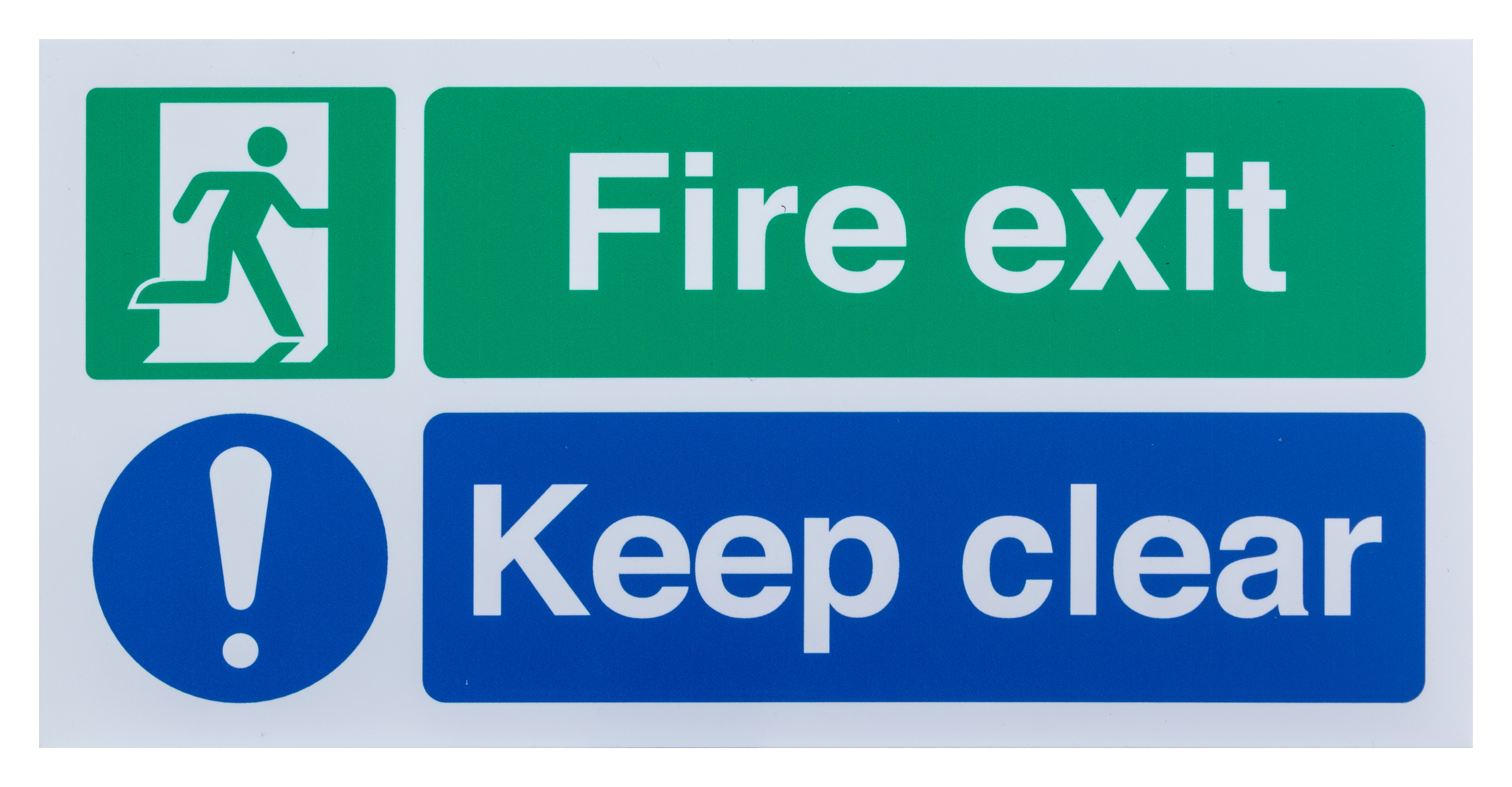 Polypropylene Keep Clear, Fire Exit, Keep Clear, English, Exit Sign