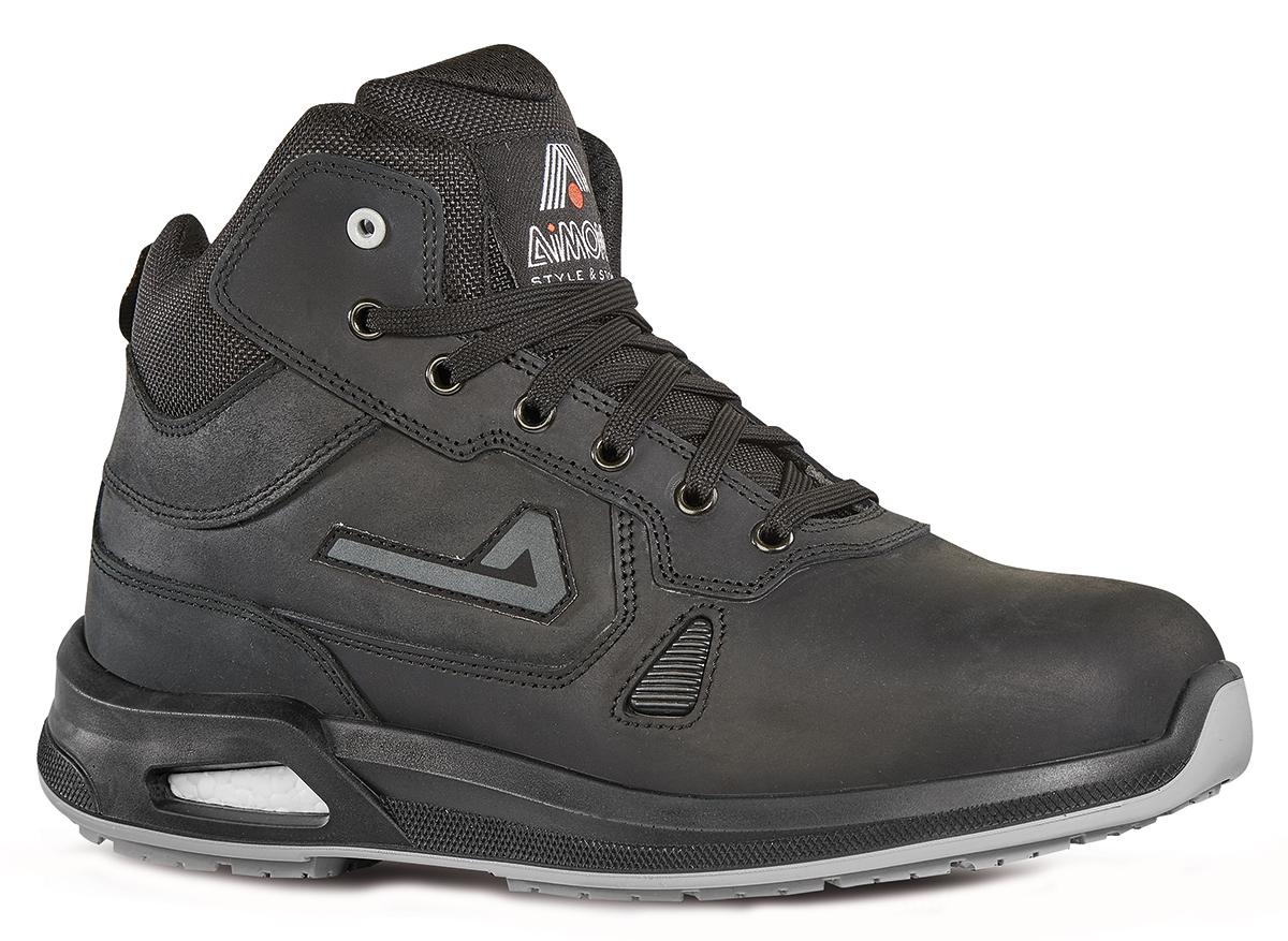 AIMONT VIGOREX Black ESD Safe Aluminium Toe Capped Unisex Ankle Safety Boots, UK 9, EU 43
