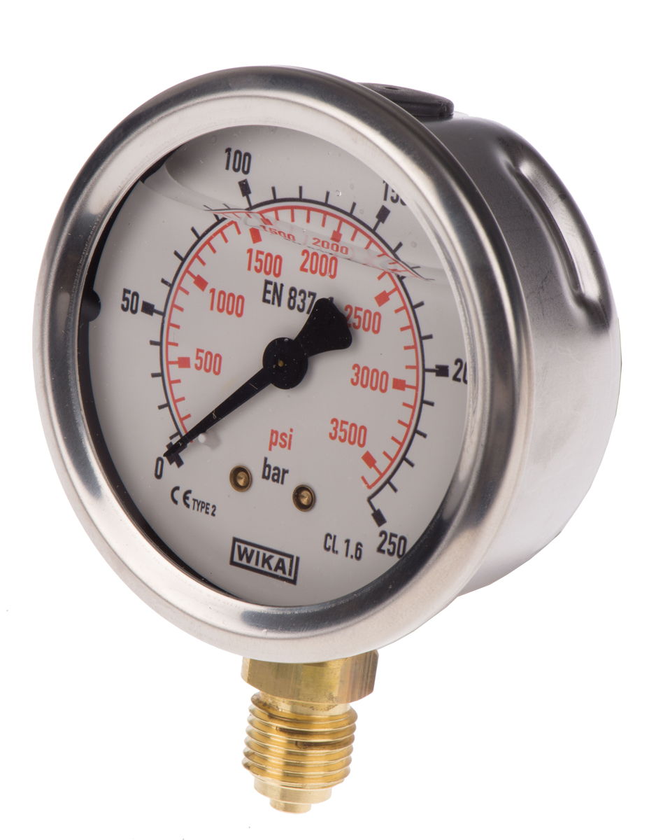 WIKA G 1/4 Analogue Pressure Gauge 250bar Bottom Entry 63mm Outside Diameter