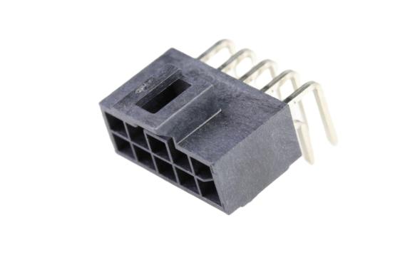 Molex 105314 Series Right Angle Through Hole PCB Header, 10 Contact(s), 2.5 mm Pitch, 2 Row, Shrouded