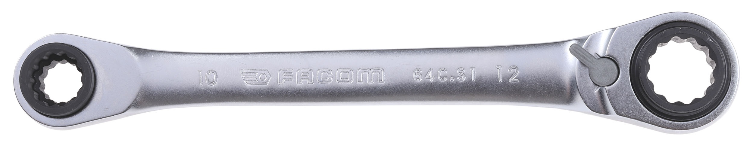 Facom 64C Series Ratchet Spanner, 8 x 10mm, Metric, Double Ended, 150 mm Overall