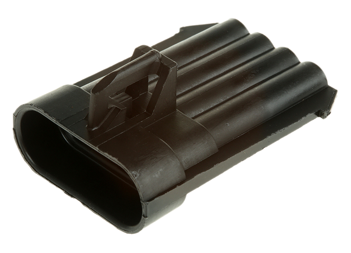 Delphi, Metri-Pack 150 Automotive Connector Plug Black Cable Mount 4 Way, Crimp Termination 12162102