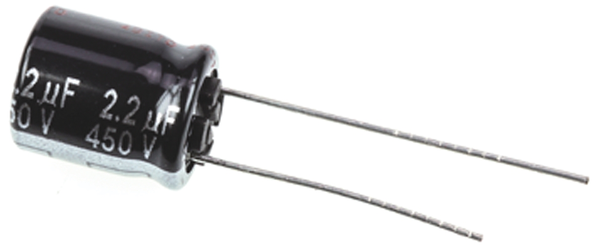 Panasonic 2.2μF Aluminium Electrolytic Capacitor 450V dc, Radial, Through Hole - ECA2WHG2R2