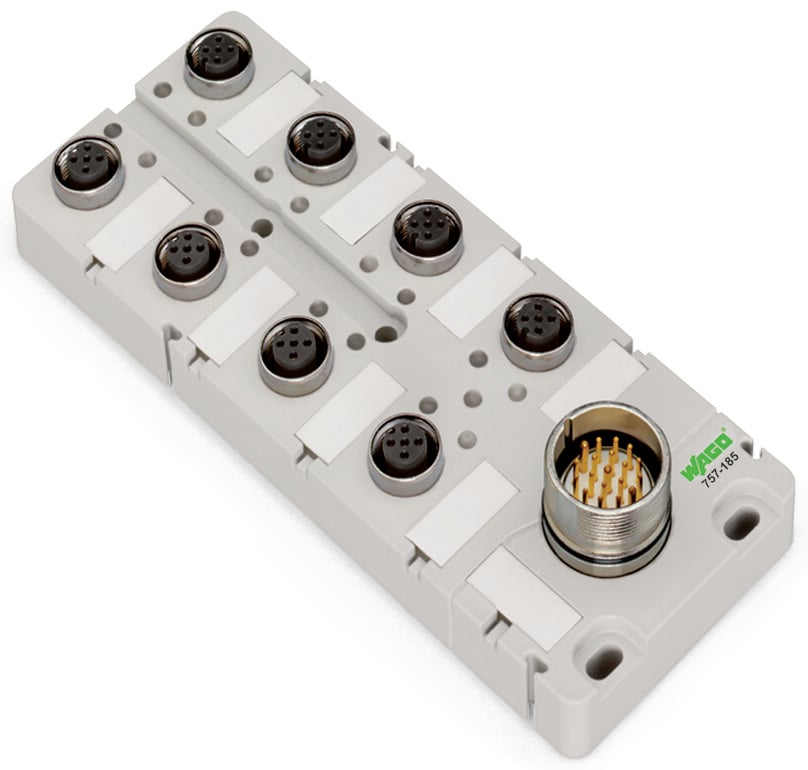 WAGO 757 Series Actuator Hub, M12, 5 way, 8 port