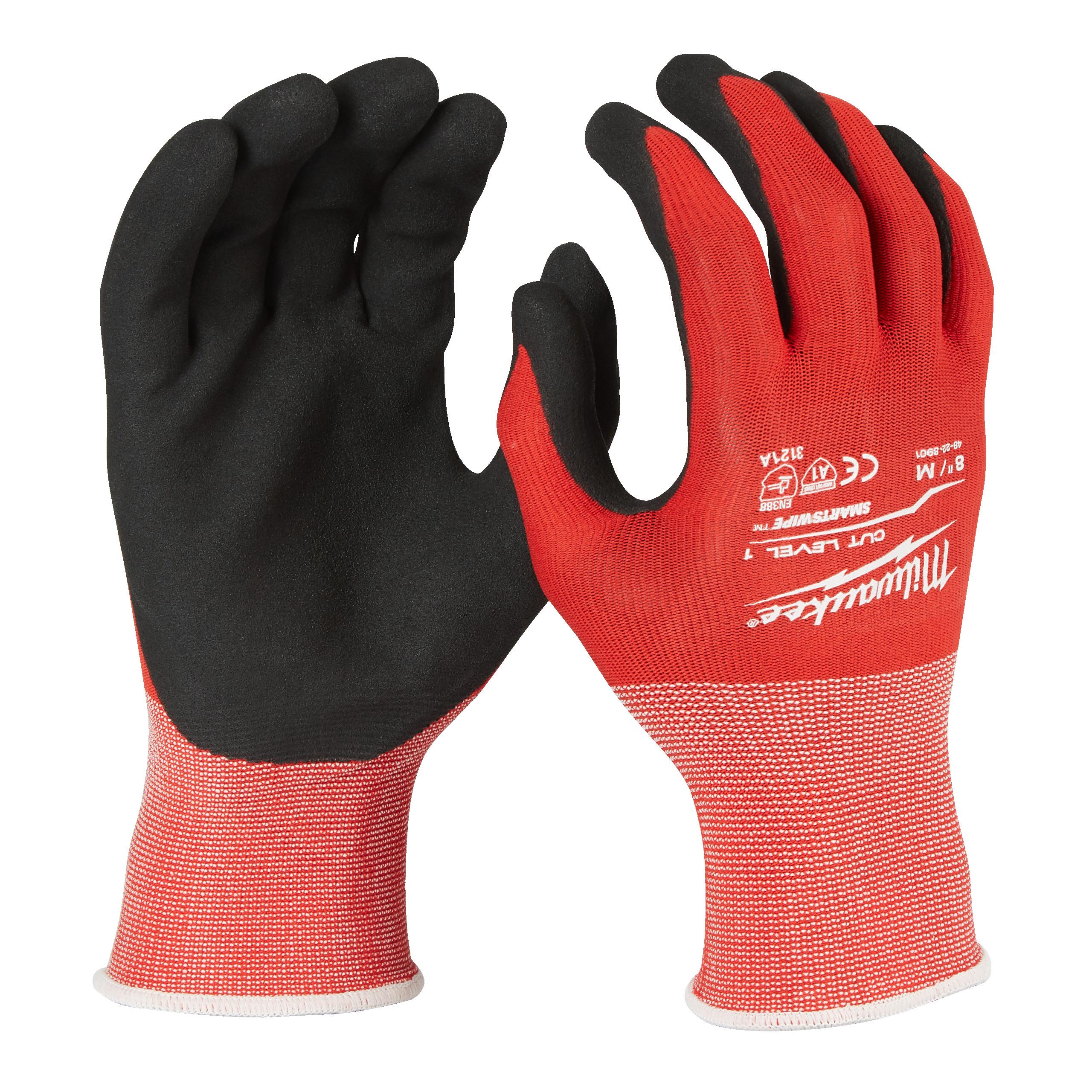 Milwaukee Cut Level Red Work Gloves, Size 7, Nitrile Coating