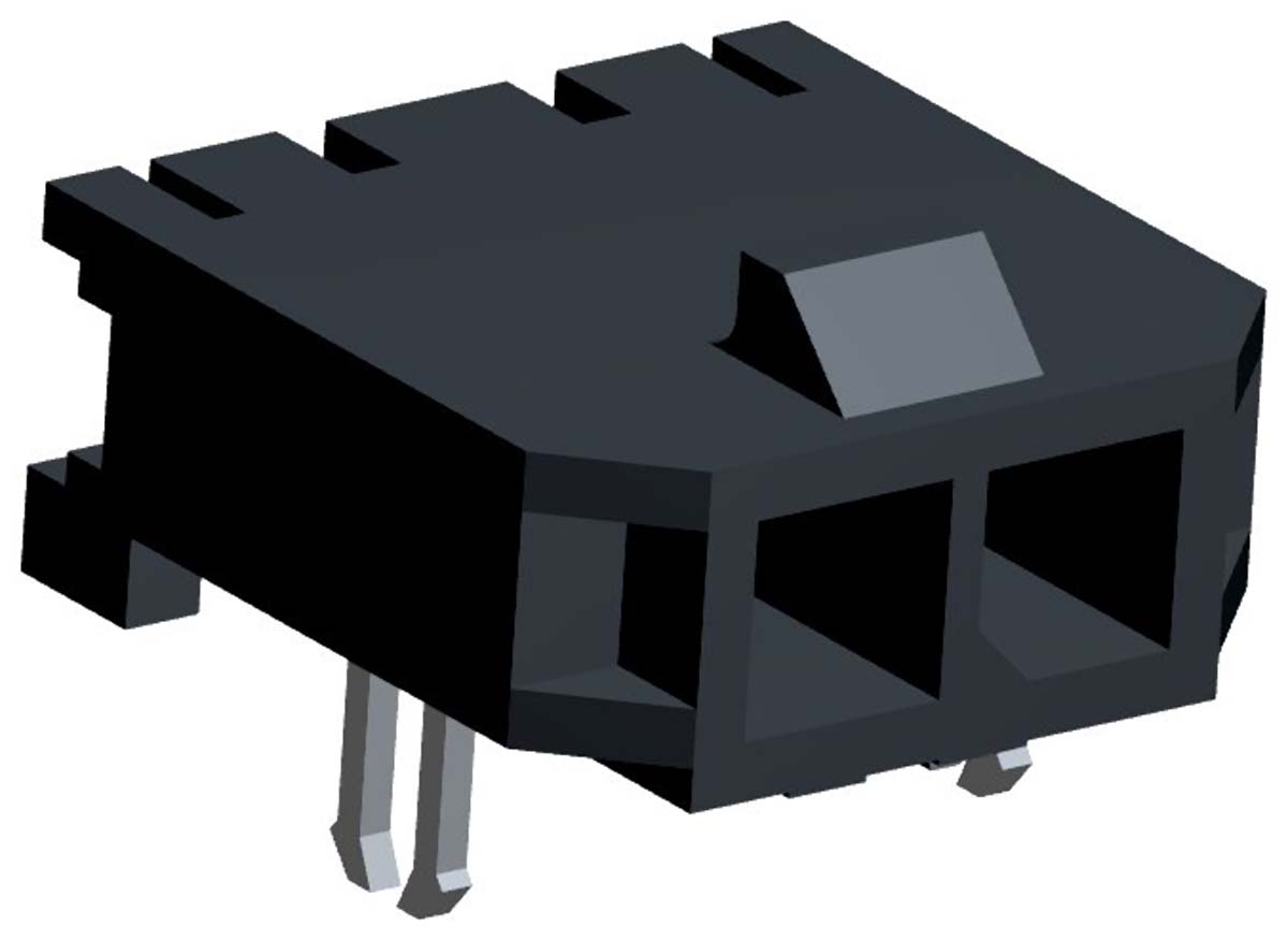 Molex Micro-Fit 3.0 Series Right Angle Surface PCB Header, 2 Contact(s), 3 mm Pitch, 1 Row, Shrouded