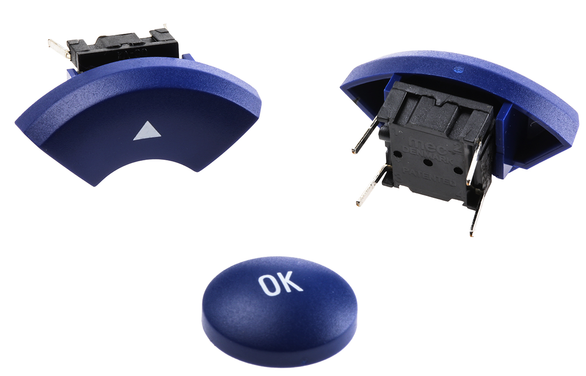 MEC IP67 Blue Tactile Switch, SPST 50 mA @ 24 V dc