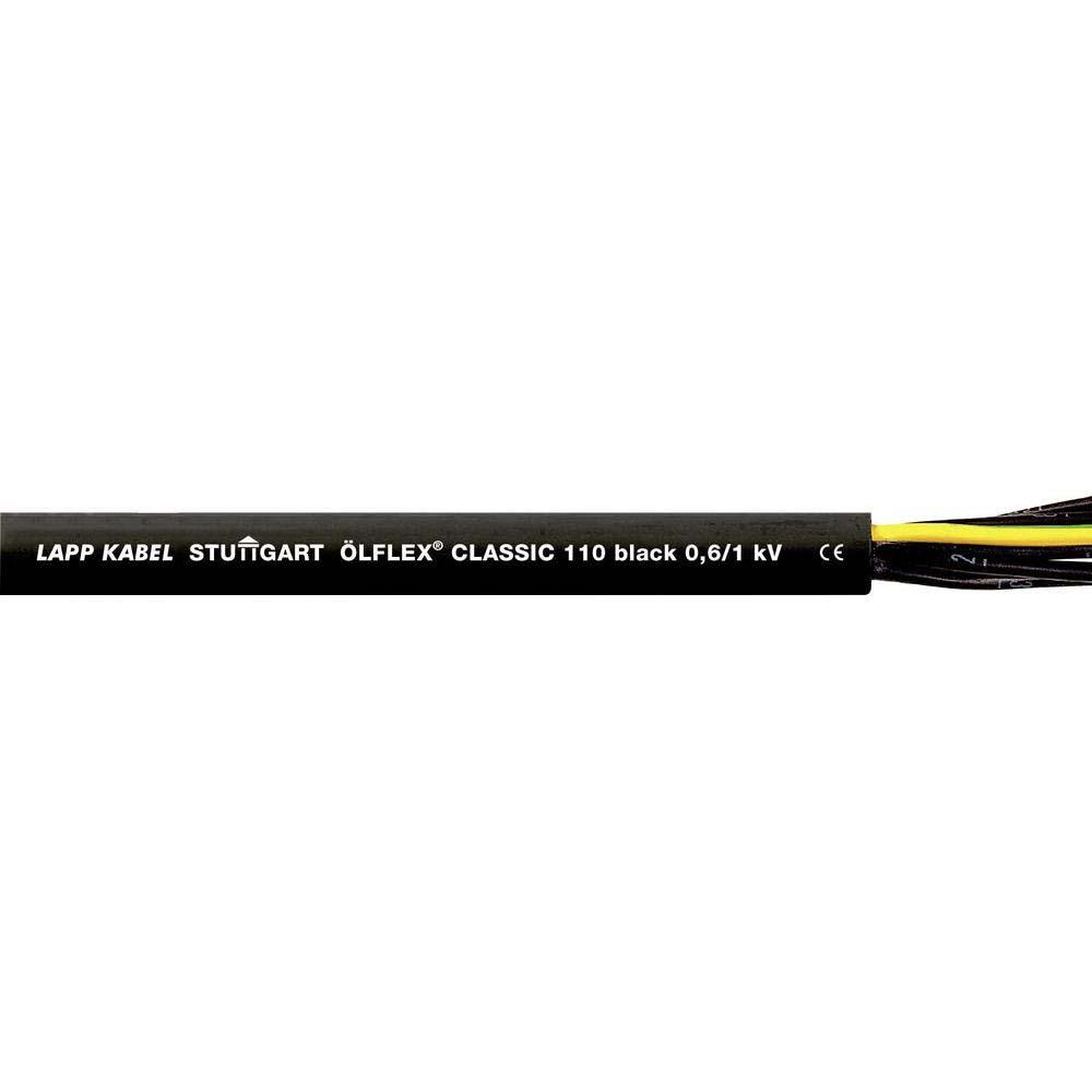 Lapp ÖLFLEX CLASSIC 110 Control Cable, 4 Cores, 0.75 mm² CSA 18 AWG, Unscreened, 50 m, Black Polyvinyl Chloride Sheath