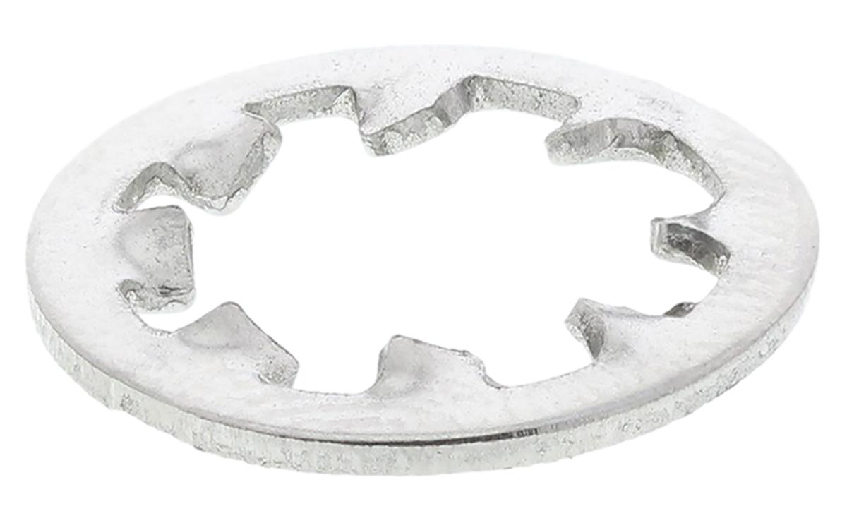 RS PRO A2 304 Stainless Steel Internal Tooth Shakeproof Washer, M8, DIN 6797J
