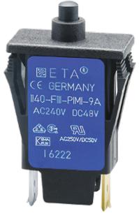 ETA Thermal Circuit Breaker - 1140-F  Single Pole 250V Voltage Rating Snap In, 12A Current Rating