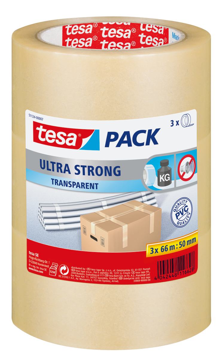 Tesa TESAPACK Transparent Packing Tape, 50mm x 66mm
