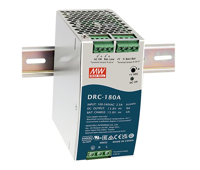 MEAN WELL DRC-180 DIN Rail Power Supply, 90 → 264V ac ac, dc Input, 27.6V dc dc Output, 4.5A Output, 179.4W