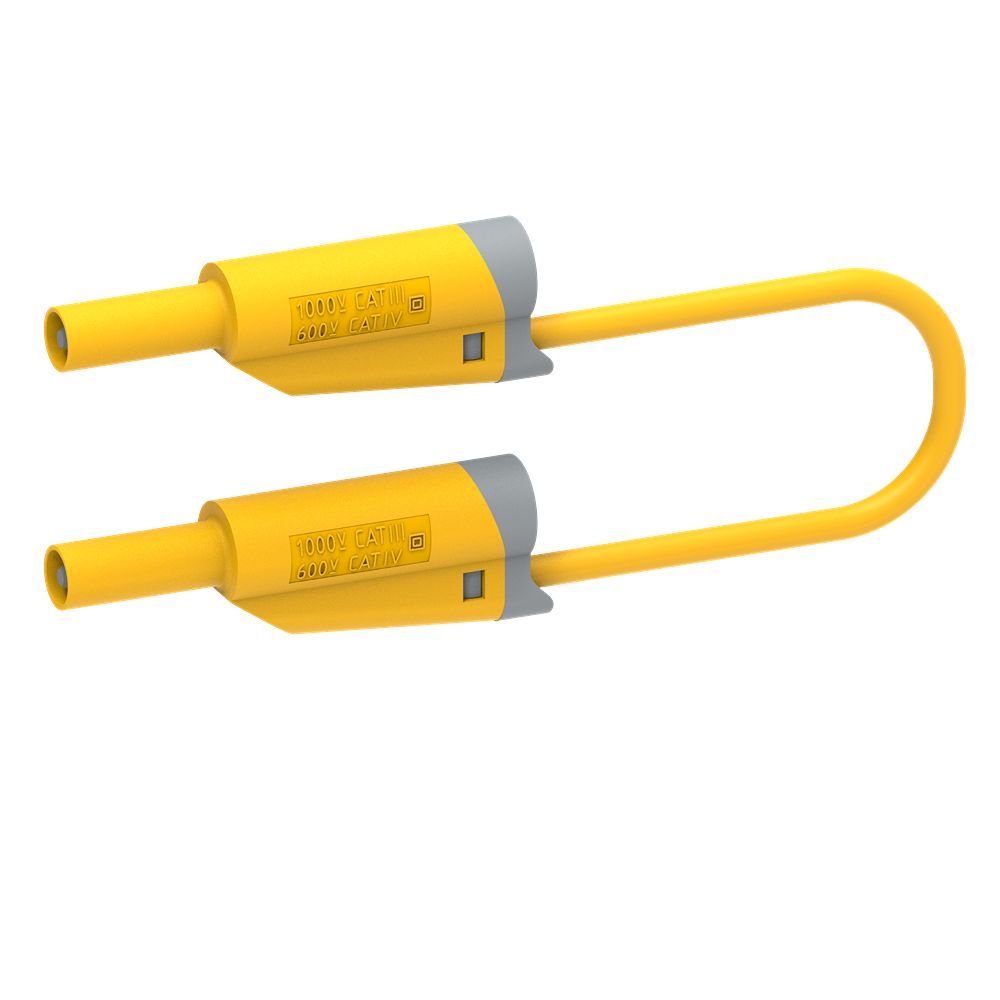 Electro PJP Plug, 12A, 1kV, Yellow, 1m Lead Length