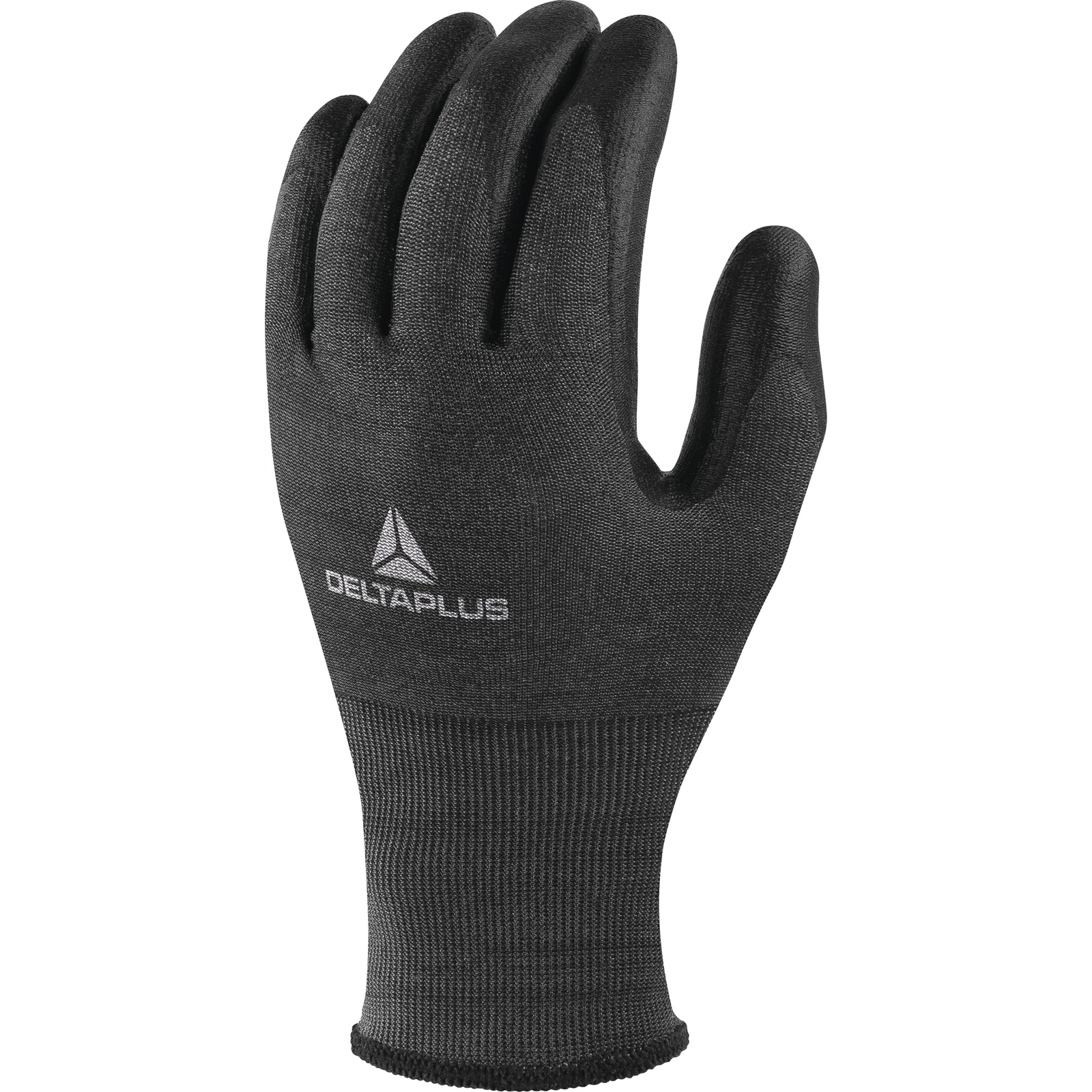 Delta Plus VENICUTD Black Polyurethane Polyurethane Work Gloves, Size 8, Polyurethane Coating